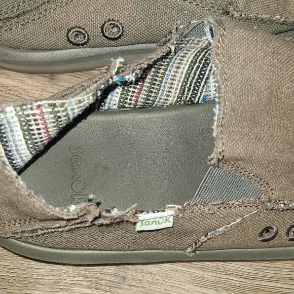 Sanuk men 10 Canvas Donny Hemp Shoes Loafers Slip-on - Picture 6 of 7